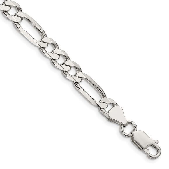 Kazi Luxury Sterling Silver 6.75mm Figaro Chain